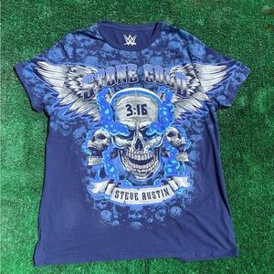 WWE Blue Stone Cold Skull Tee